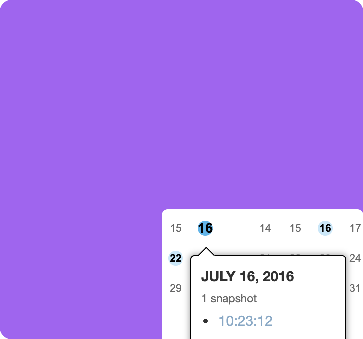A Wayback Machine snapshot calendar for July 16, 2016, the archived capture used to recover a lost Bro'd Trip post.
